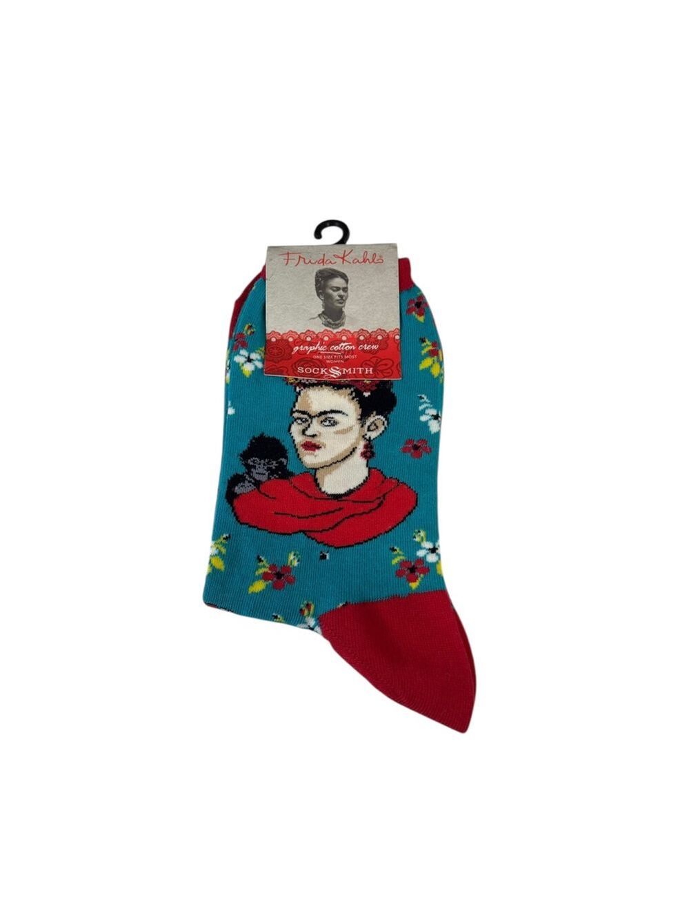 Women's Socksmith Frida Kahlo Teal Red Crew Socks One Size